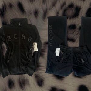 BCBG Rhinestone Velour Set NWT